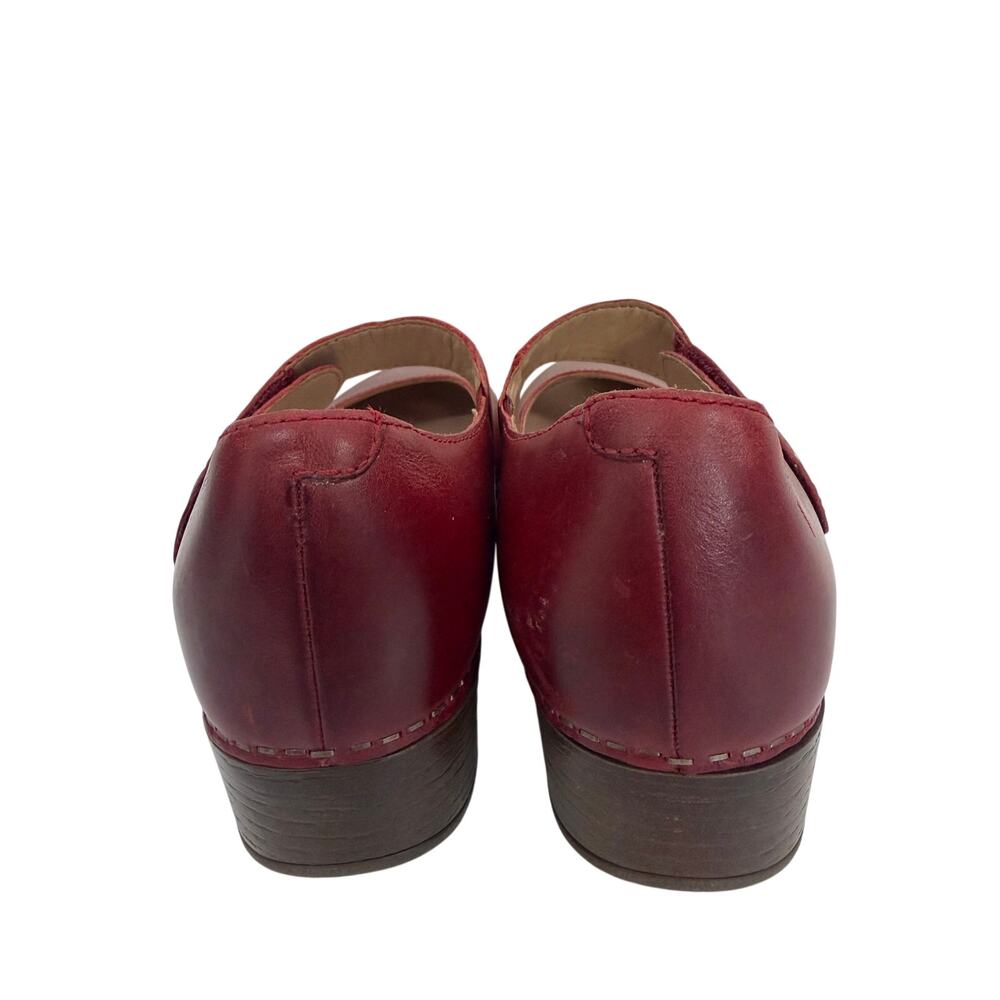 Dansko Red Leather Mary Jane Clog Block Heel Shoes EU 37/US 6.5-7 - Picture 4 of 9